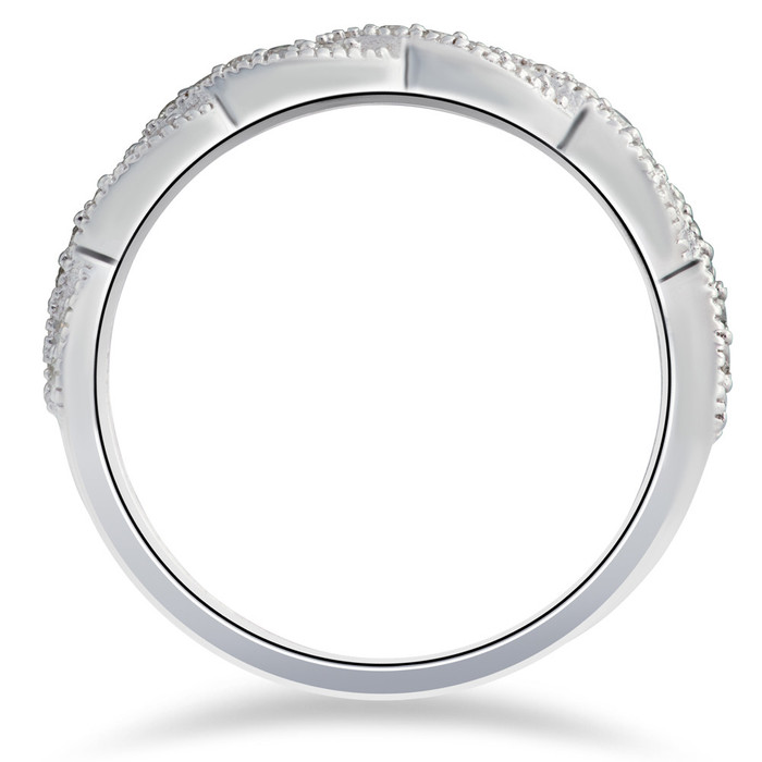 1/3 ct Diamond Infinity Vintage Wedding Ring 14K White Gold Lab Created 1/3 ct Diamond Infinity Vintage Wedding Ring 14K White Gold Lab Created