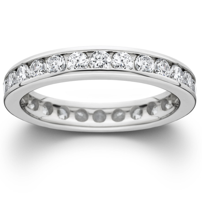 1 1/2ct Channel Set Diamond Ring | Lab Grown | 14K White Gold