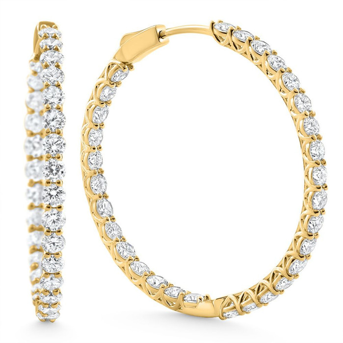6.50Ct Diamond Hoops 14k Gold Women's Lab Grown Earrings 40mm Tall