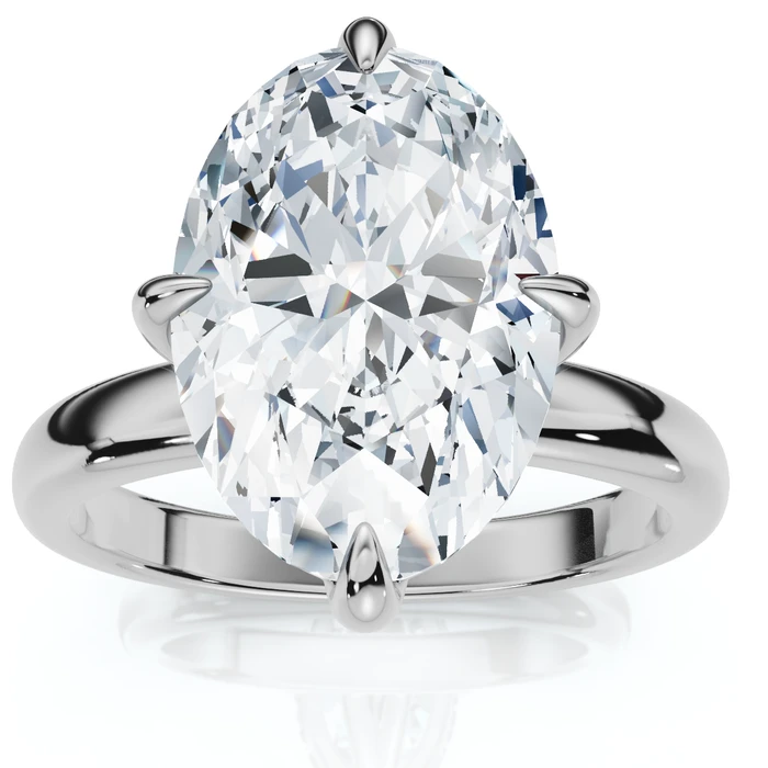 Certified 3Ct Oval Gorgia Solitaire Diamond Engagement Ring 14k Gold Lab Grown