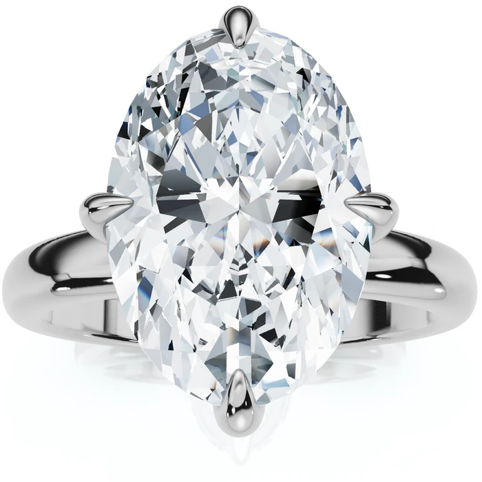 Certified 3Ct Oval Gorgia Solitaire Diamond Engagement Ring 14k Gold Lab Grown