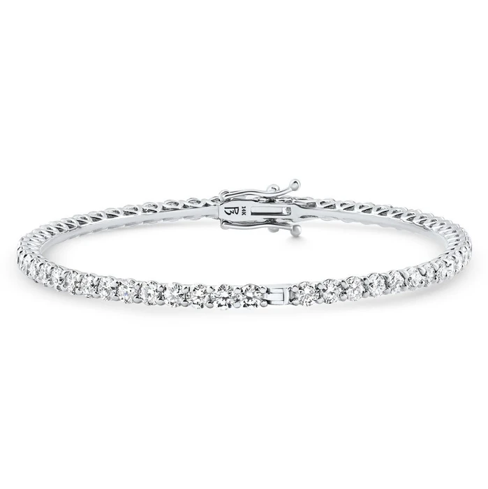 6Ct Diamond Hinged Bangle Bracelet 14k Gold Lab Grown 7"