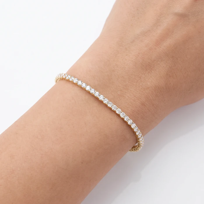 6Ct Diamond Hinged Bangle Bracelet 14k Gold Lab Grown 7"