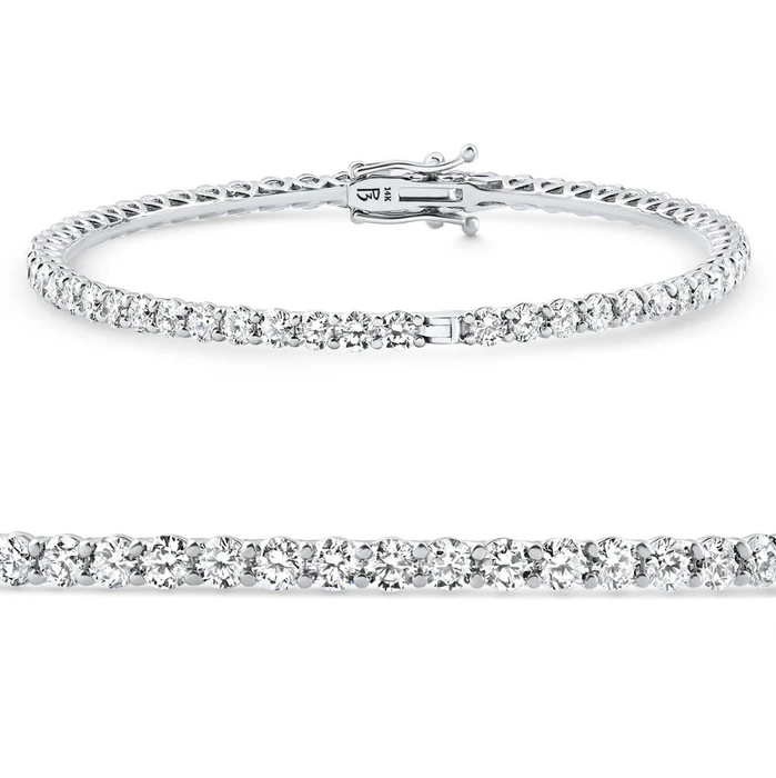 6Ct Diamond Hinged Bangle Bracelet 14k Gold Lab Grown 7"