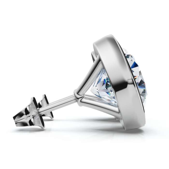 Certified 6Ct TW Martini Bezel Diamond Studs 14k Gold Lab Grown