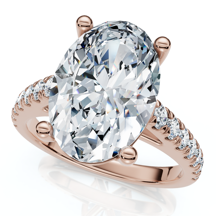 Certified 2 3/4Ct Oval Accent Diamond Engagement Ring 14k Gold or Platinum Lab G