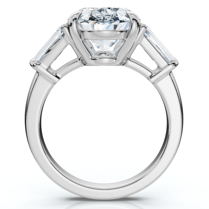 Certified 4 1/3Ct Oval & Baguette Diamond Engagement Ring 14k Gold/Pt Lab Grown Certified 4 1/3Ct Oval & Baguette Diamond Engagement Ring 14k Gold/Pt Lab Grown