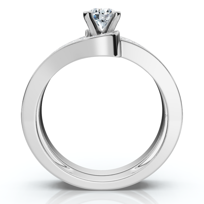 1Ct TW Diamond Engagement Wedding Ring Set Lab Grown