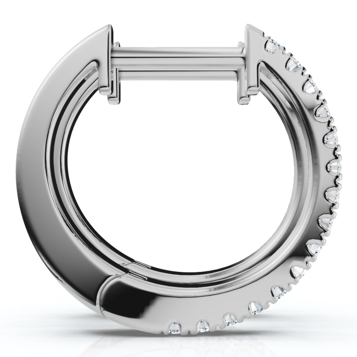 Small Diamond Hoop Earrings 14k White or Yellow Gold Lab Grown 1/2" Tall Small Diamond Hoop Earrings 14k White or Yellow Gold Lab Grown 1/2" Tall