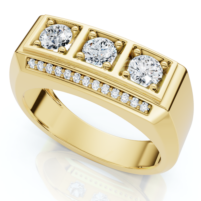 1Ct TW Men's Diamond Ring Lab Grown 14k Gold or Platinum