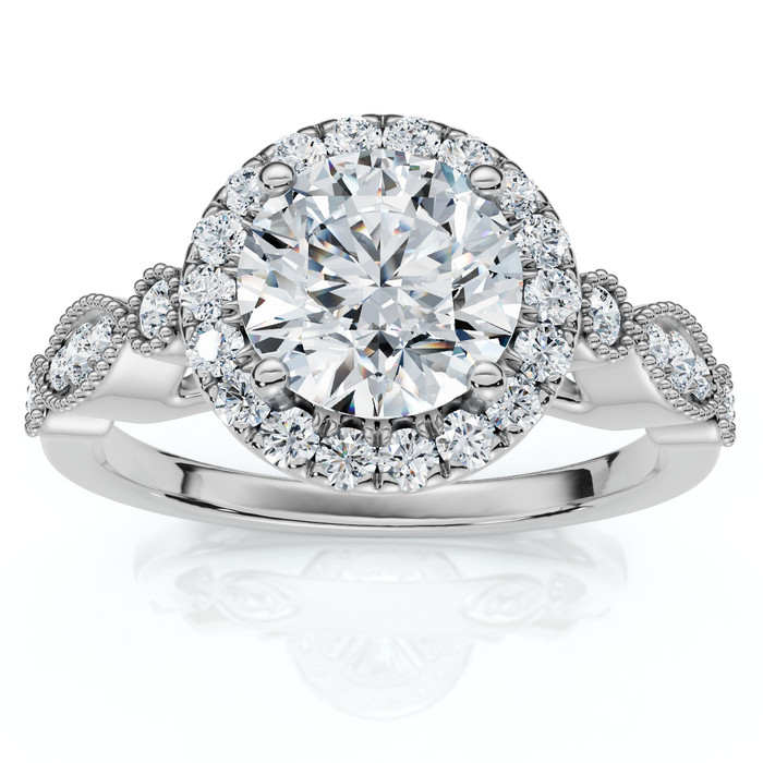 Certified 1 1/3Ct Diamond Round Engagement Ring 14k Gold or Platinum Lab Grown