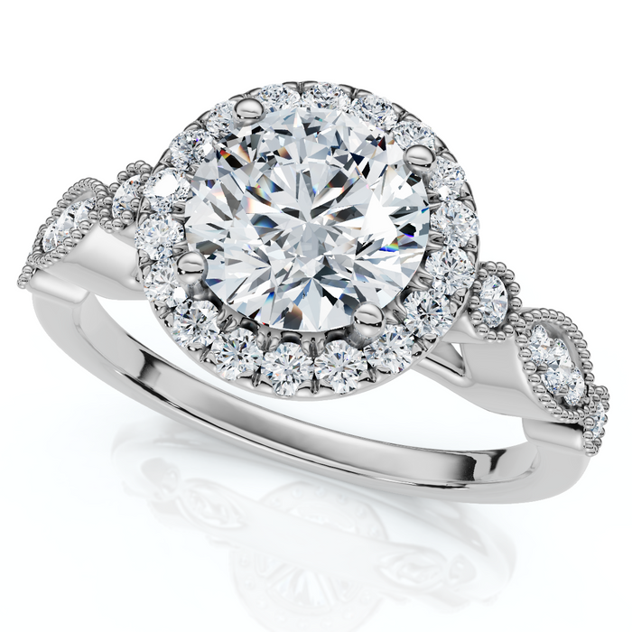 Certified 1 1/3Ct Diamond Round Engagement Ring 14k Gold or Platinum Lab Grown