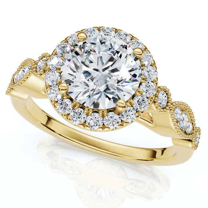 Certified 1 1/3Ct Diamond Round Engagement Ring 14k Gold or Platinum Lab Grown