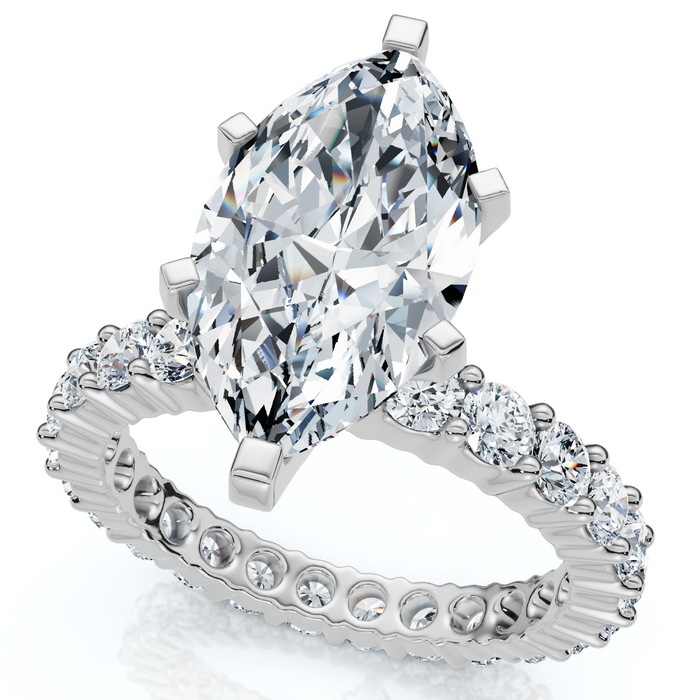 Certified 4.40Ct Marquise Eternity Engagement Ring 14k Gold or Pt Lab Grown Certified 4.40Ct Marquise Eternity Engagement Ring 14k Gold or Pt Lab Grown