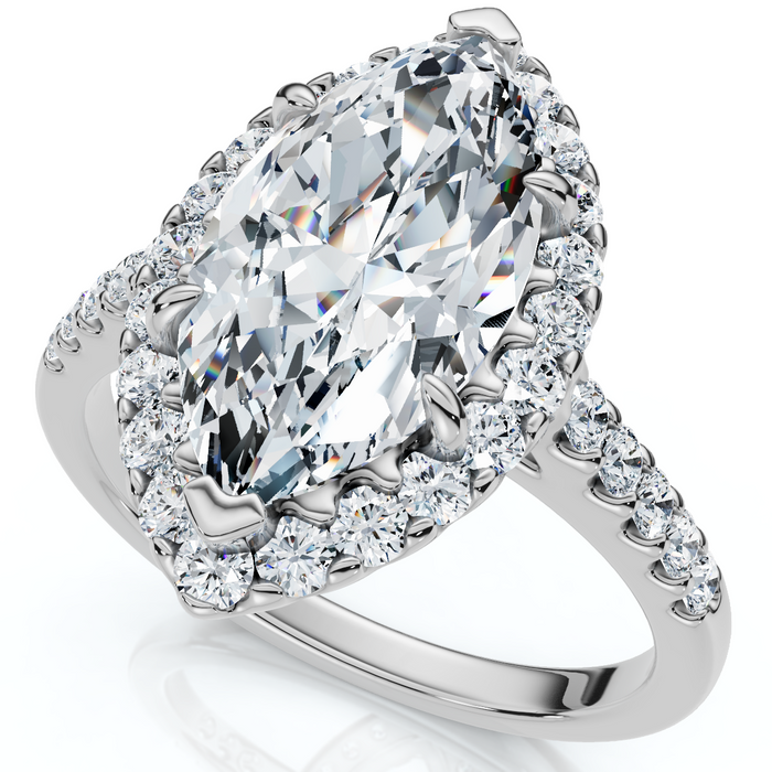 Certified 2.40Ct Marquise Halo Diamond Engagement Ring 14k Gold or Pt Lab Grown