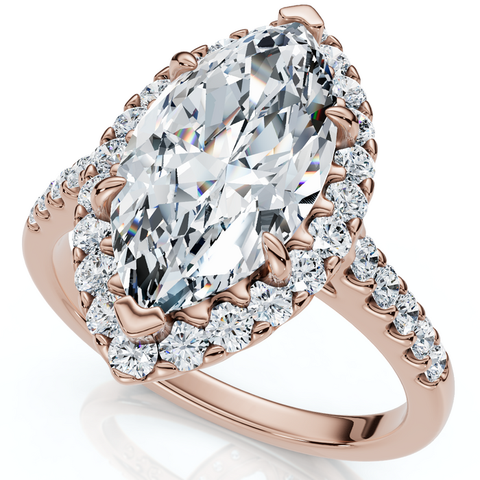 Certified 2.40Ct Marquise Halo Diamond Engagement Ring 14k Gold or Pt Lab Grown
