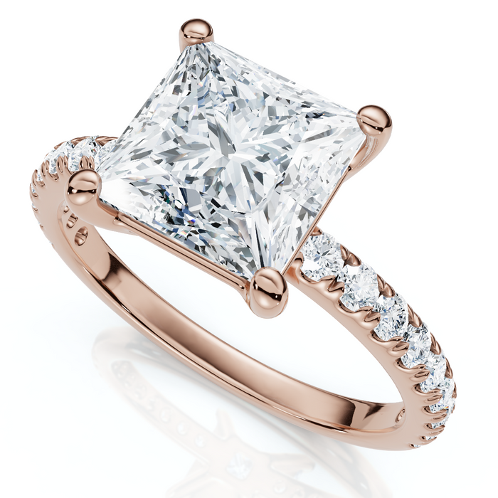 Certified 2 1/3Ct Princess Cut Diamond Engagement Ring 14k Gold or Pt Lab Grown Certified 2 1/3Ct Princess Cut Diamond Engagement Ring 14k Gold or Pt Lab Grown