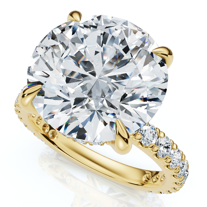 Certified 7Ct Diamond Hidden Halo Engagement Side Halo Ring Lab Grown