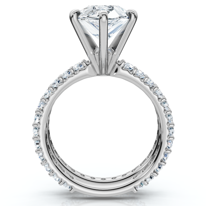 Certified 5.40Ct Pear Engagement Ring Wedding Band Set 14k Gold/Pt Lab Grown