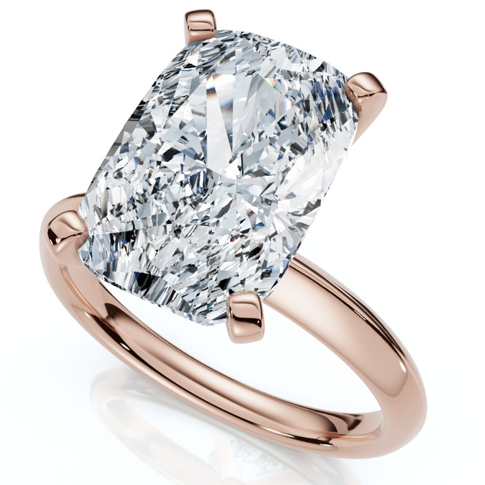 Certified 5Ct Cushion Solitaire Diamond Engagement Ring Lab Grown