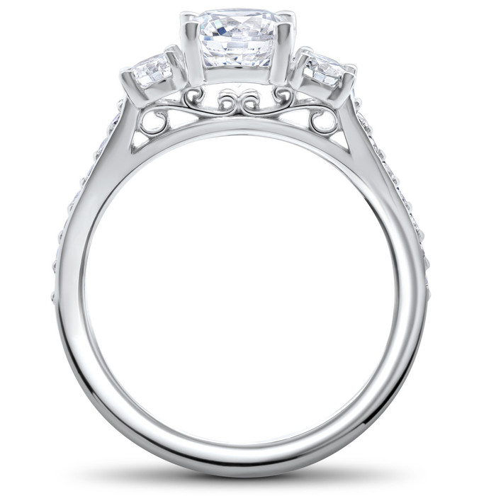 1 1/4 ct Round Diamond 3-Stone Lab Created Eco Friendly Engagement Ring White Gold