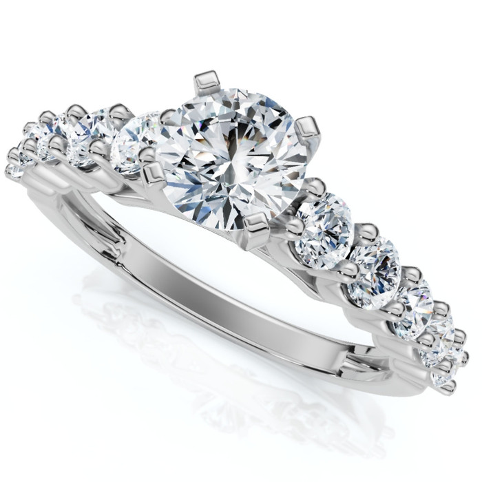 Certified 2 1/2Ct Diamond Engagement Ring With Accents 14k Gold Lab Grown Certified 2 1/2Ct Diamond Engagement Ring With Accents 14k Gold Lab Grown