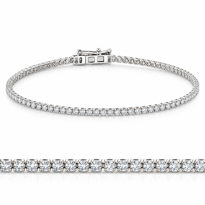 1.23Ct Diamond Lightweight 7" Tennis Bracelet 14k Gold Lab Grown