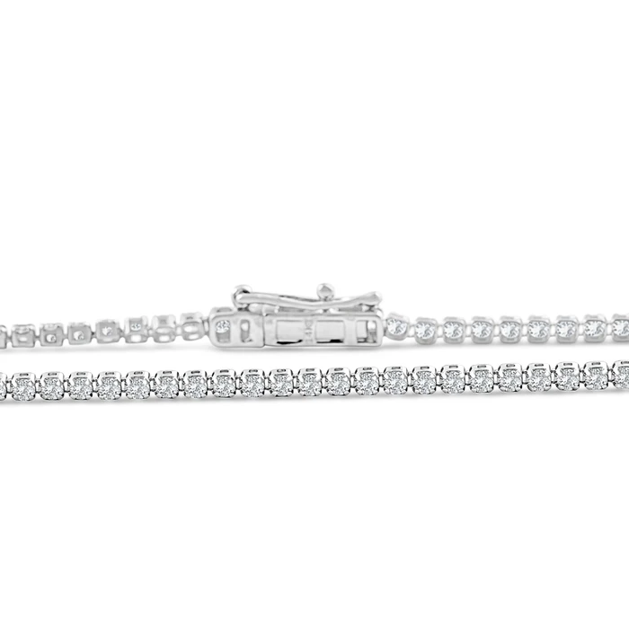 1.23Ct Diamond Lightweight 7" Tennis Bracelet 14k Gold Lab Grown