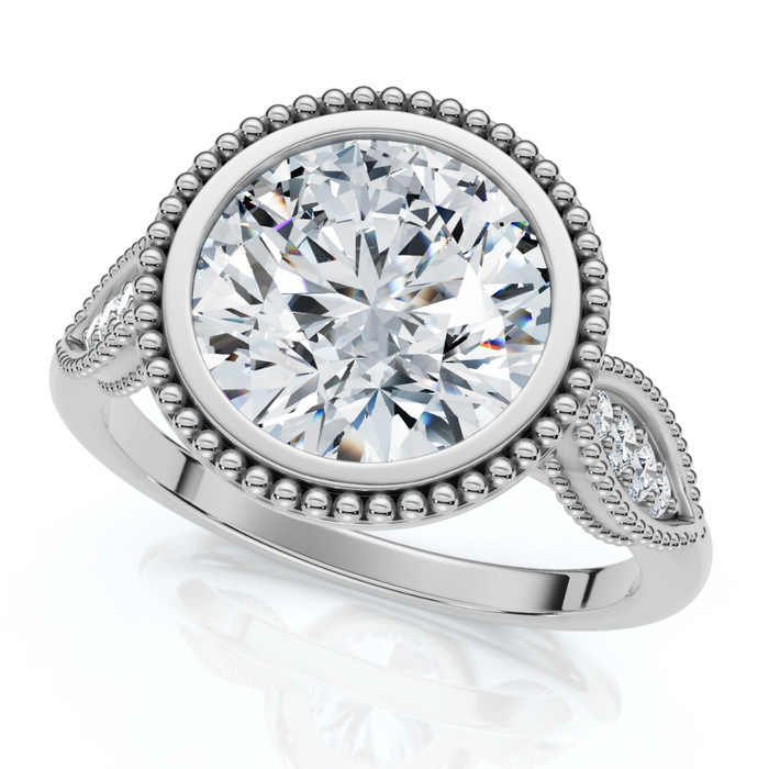 2 1/5Ct Diamond Luna Lab Grown Engagement Ring White, Yellow or Rose Gold
