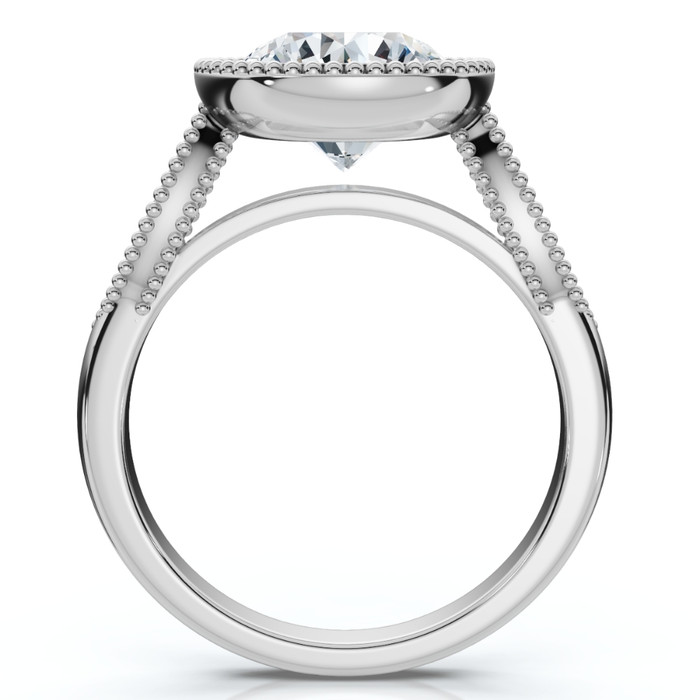 2 1/5Ct Diamond Luna Lab Grown Engagement Ring White, Yellow or Rose Gold