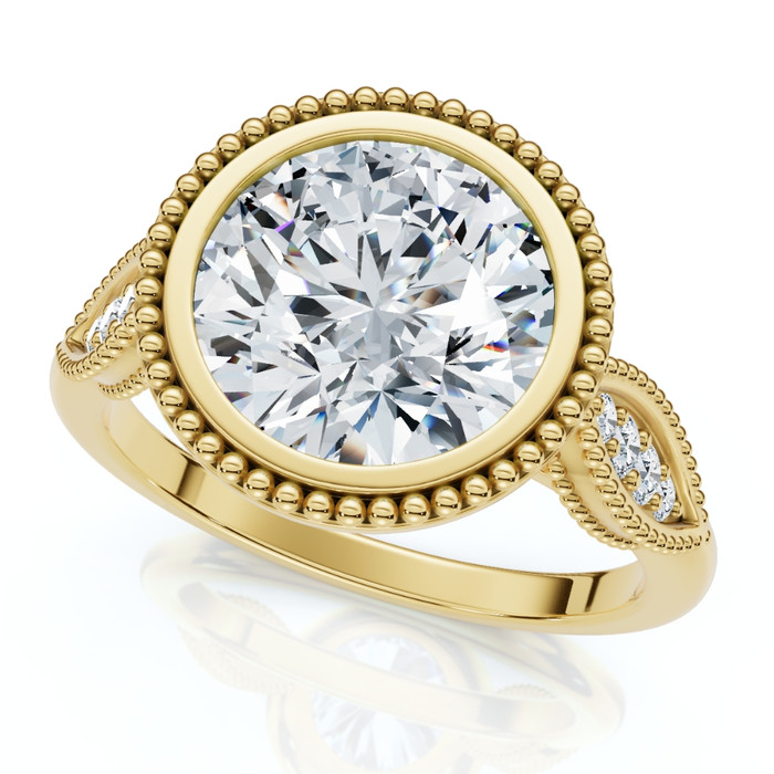 2 1/5Ct Diamond Luna Lab Grown Engagement Ring White, Yellow or Rose Gold