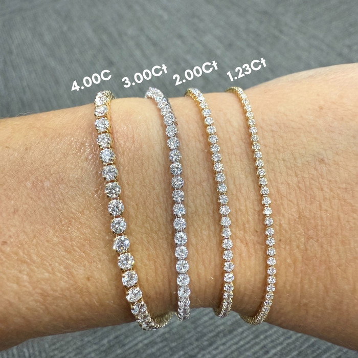 2Ct Diamond Lightweight 7" Tennis Bracelet 14k Gold Lab Grown