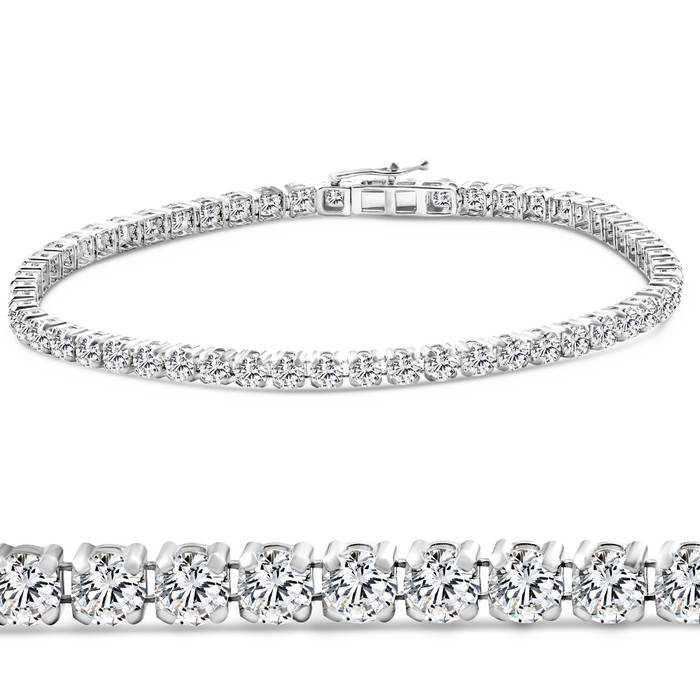 3Ct Diamond Lightweight 7" Tennis Bracelet 14k Gold Lab Grown