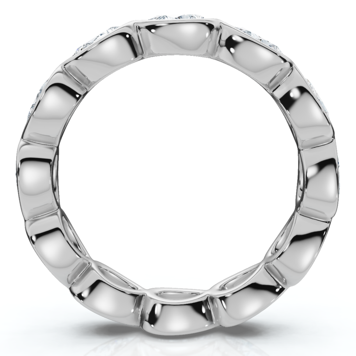 2Ct Pear Shape Bezel Diamond Eternity Wedding Ring 14k Gold Lab Grown