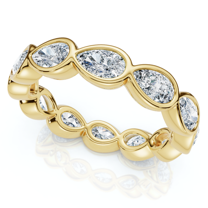 2Ct Pear Shape Bezel Diamond Eternity Wedding Ring 14k Gold Lab Grown 2Ct Pear Shape Bezel Diamond Eternity Wedding Ring 14k Gold Lab Grown