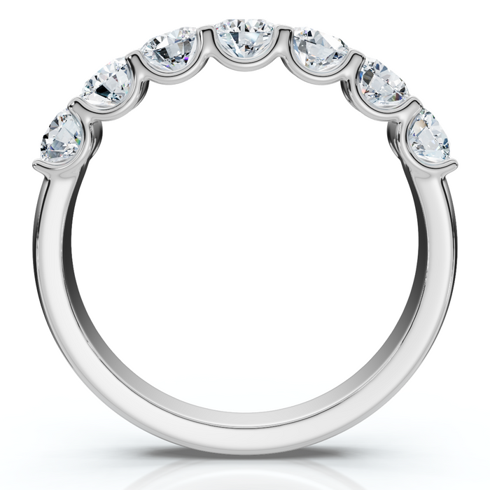 1Ct TW Diamond U Prong 7-Stone Wedding Ring 14k Gold or Platinum Lab Grown
