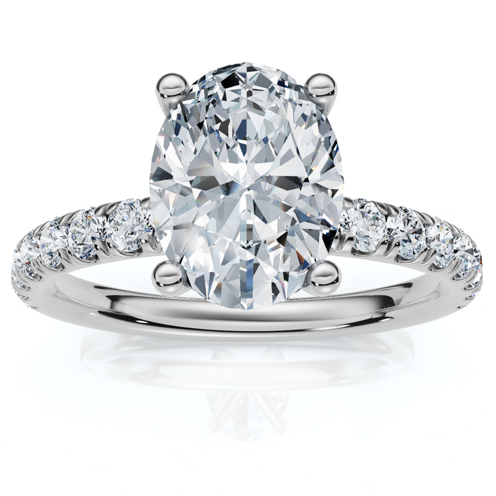 1 1/2Ct Oval Diamond Engagement Ring 14k White Yellow or Rose Gold Lab Grown