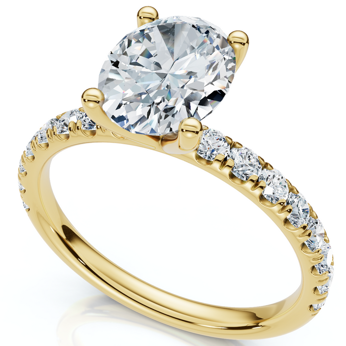 1 1/2Ct Oval Diamond Engagement Ring 14k White Yellow or Rose Gold Lab Grown
