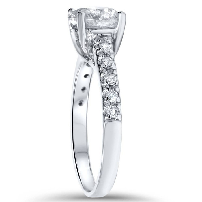 1 3/4 Ct Diamond Engagement Ring Lab Grown 14k White Gold