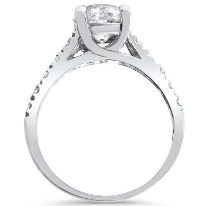 1 3/4 Ct Diamond Engagement Ring Lab Grown 14k White Gold