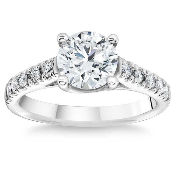 1 3/4 Ct Diamond Engagement Ring Lab Grown 14k White Gold 1 3/4 Ct Diamond Engagement Ring Lab Grown 14k White Gold