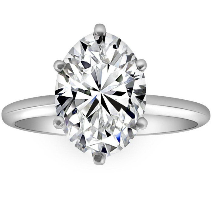 Certified 3CT Platinum Oval Diamond 6-Prong Solitaire Engagement Ring Lab Grown Certified 3CT Platinum Oval Diamond 6-Prong Solitaire Engagement Ring Lab Grown