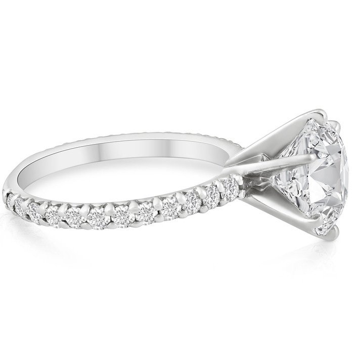 3 3/4Ct Lab Grown Diamond Engagement Ring 14k White Gold 3 3/4Ct Lab Grown Diamond Engagement Ring 14k White Gold