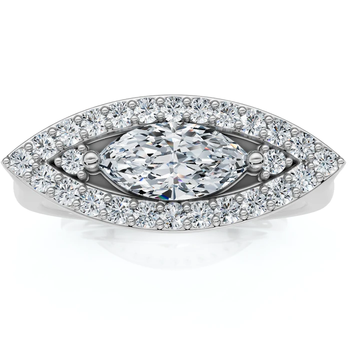 1Ct Marquise Katseye Diamond East to West Ring Gold Lab Grown