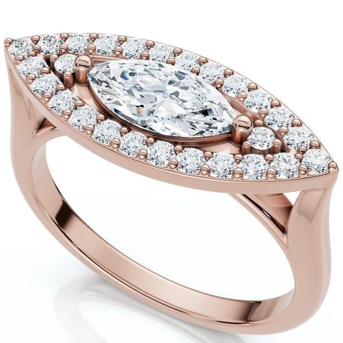 1Ct Marquise Katseye Diamond East to West Ring Gold Lab Grown