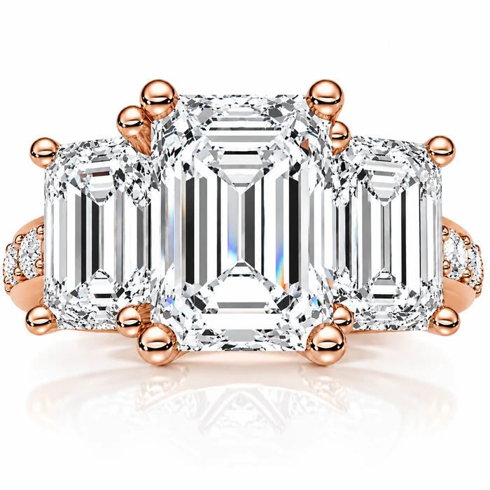 Certified 4 1/3Ct Lexi Emerald Cut Diamond Engagement Ring 14k Gold Lab Grown