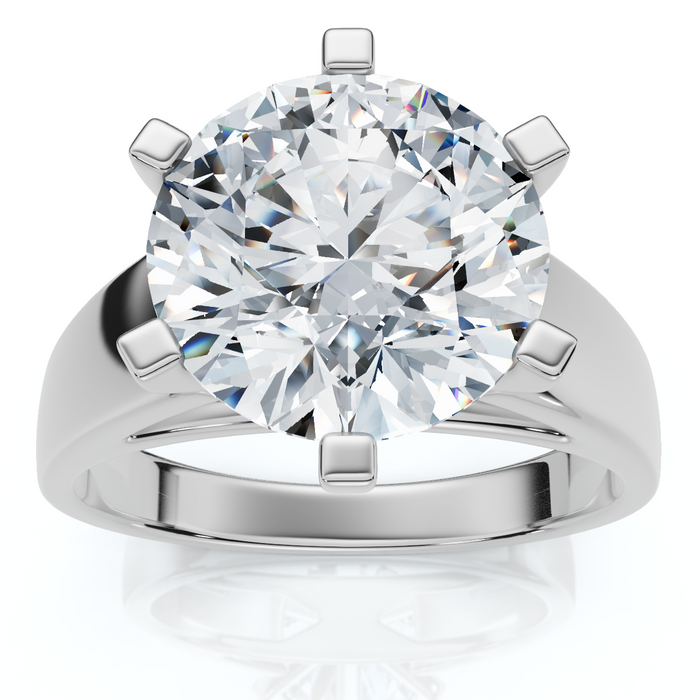 Certified 3 Ct Diamond Solitaire Engagement Cigar Ring 14k White Gold Lab Grown