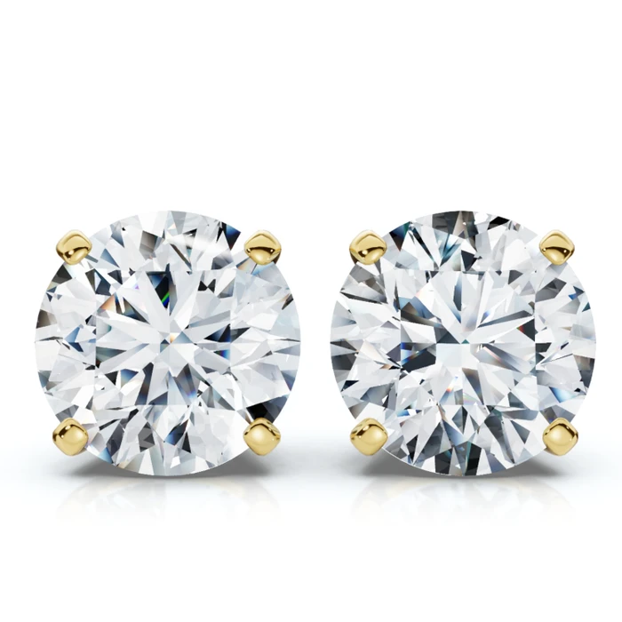 1Ct TW Round Diamond Studs 14k Gold Lab Grown
