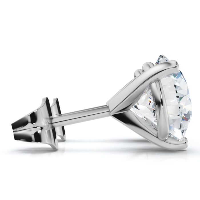 1.50Ct TW Round Diamond Martini Studs 3-Prong 14k Gold Lab Grown