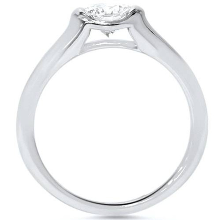 3/4ct Bezel Solitaire Lab Created Diamond Engagement Ring 14K White Gold 3/4ct Bezel Solitaire Lab Created Diamond Engagement Ring 14K White Gold